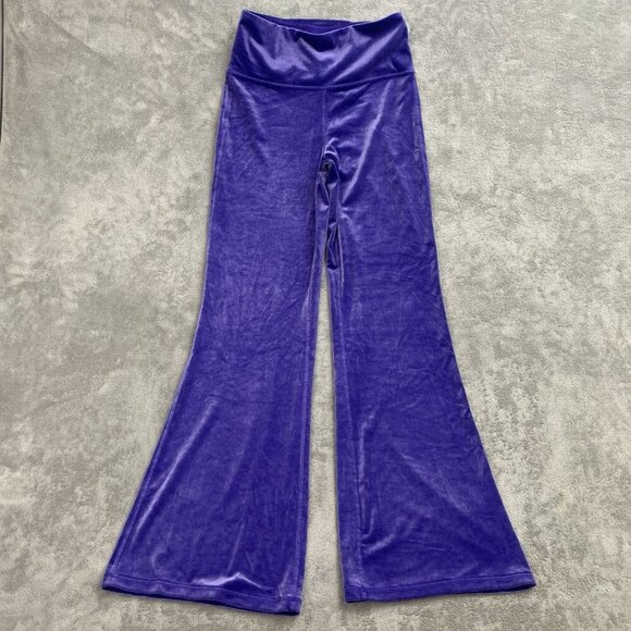 Athleta Pants Womens Small Purple Elation Velvet Flare Pull On Athleisure 29” - Picture 1 of 13